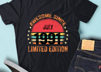 LT93 Birthday Awesome Since July 1991 Limited Edition t shirt vector graphic