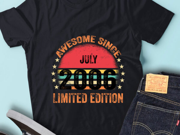 Lt93 birthday awesome since july 2006 limited edition t shirt vector graphic