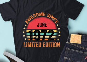 LT93 Birthday Awesome Since June 1972 Limited Edition t shirt vector graphic