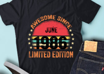 LT93 Birthday Awesome Since June 1986 Limited Edition t shirt vector graphic