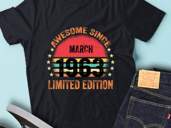 Lt93 birthday awesome since march 1963 limited edition t shirt vector graphic