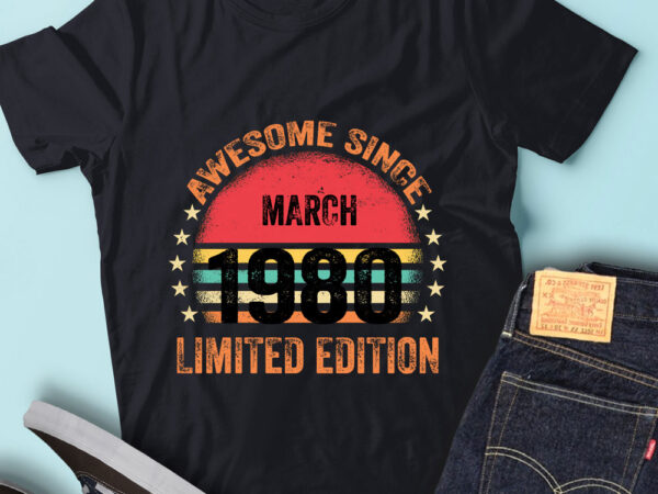 Lt93 birthday awesome since march 1980 limited edition t shirt vector graphic