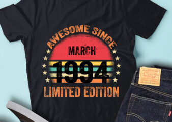 LT93 Birthday Awesome Since March 1994 Limited Edition t shirt vector graphic