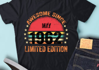 LT93 Birthday Awesome Since May 1962 Limited Edition t shirt vector graphic