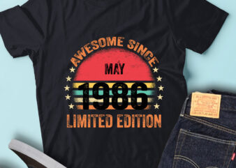 LT93 Birthday Awesome Since May 1986 Limited Edition t shirt vector graphic