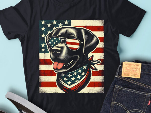 Lt96 black lab retrievers t shirt gift usa flag dog owner