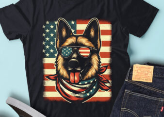 LT98 German Shepherds T Shirt USA Flag Patriotic Dog Lover