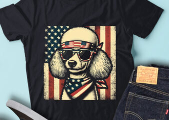 LT99 Patriotic Poodle Gift USA Flag Puppy Dog Lover t shirt vector graphic