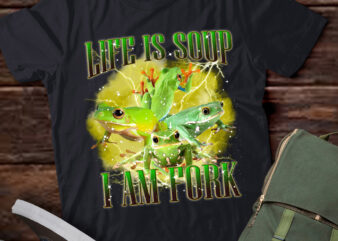 Life Is Soup I Am Fork Frog Vintage 90s Graphic, Funny Frog Retro, Toad Meme LTSD