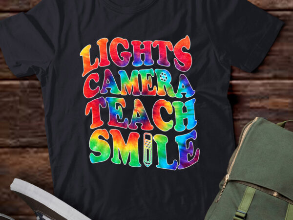 Lights camera teach smile teacher t-shirt ltsp