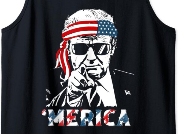 ‘merica trump happy 4th of july trump american flag tank top