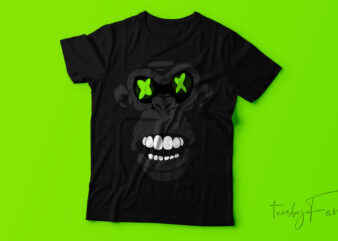 Angry monster t-shirt design.