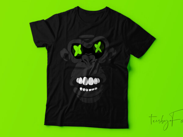 Angry monster t-shirt design.