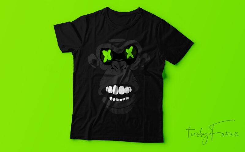 Angry monster T-shirt design.