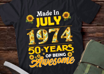 Made In July 1974 50 Years Of Being Awesome Sunflower lts-d