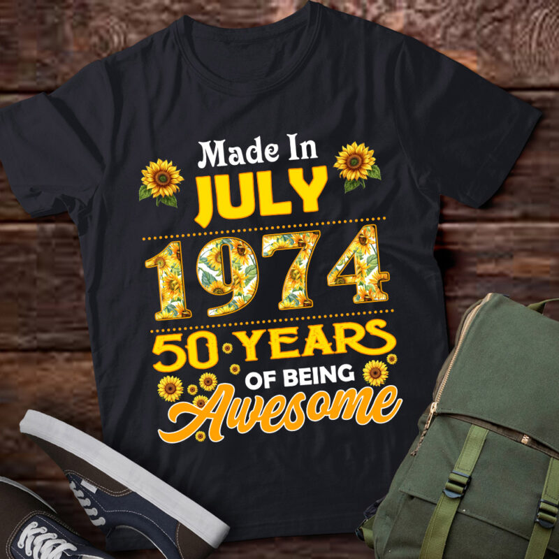 Made In July 1974 50 Years Of Being Awesome Sunflower lts-d