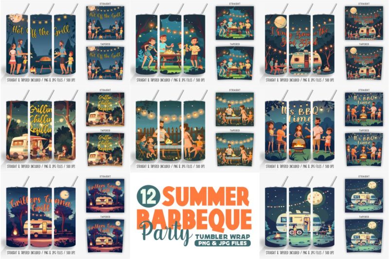 Retro Summer Graphic T-shirt Designs Bundle | Summer PNG Sublimation Bundle