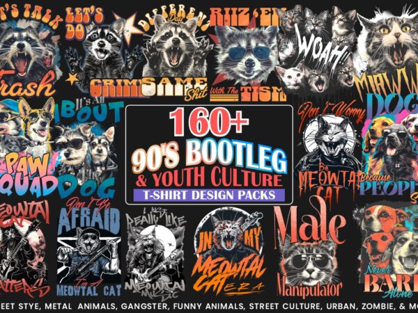 90s bootleg png t-shirt designs bundle | urban streetwear, animals bootleg and youth culture graphic t shirt