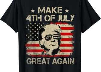 Make 4th Of July Great Again American Flag Donald Trump 2024 T-Shirt
