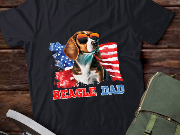 Mens beagle dad american flag 4th of july t-shirt ltsp