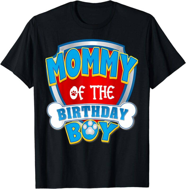 Mommy Of The Birthday Boy Dog Paw Family Matching T-Shirt