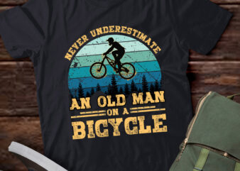 Never Underestimate An Old Man Bicycle Funny Cycling T-Shirt ltsp