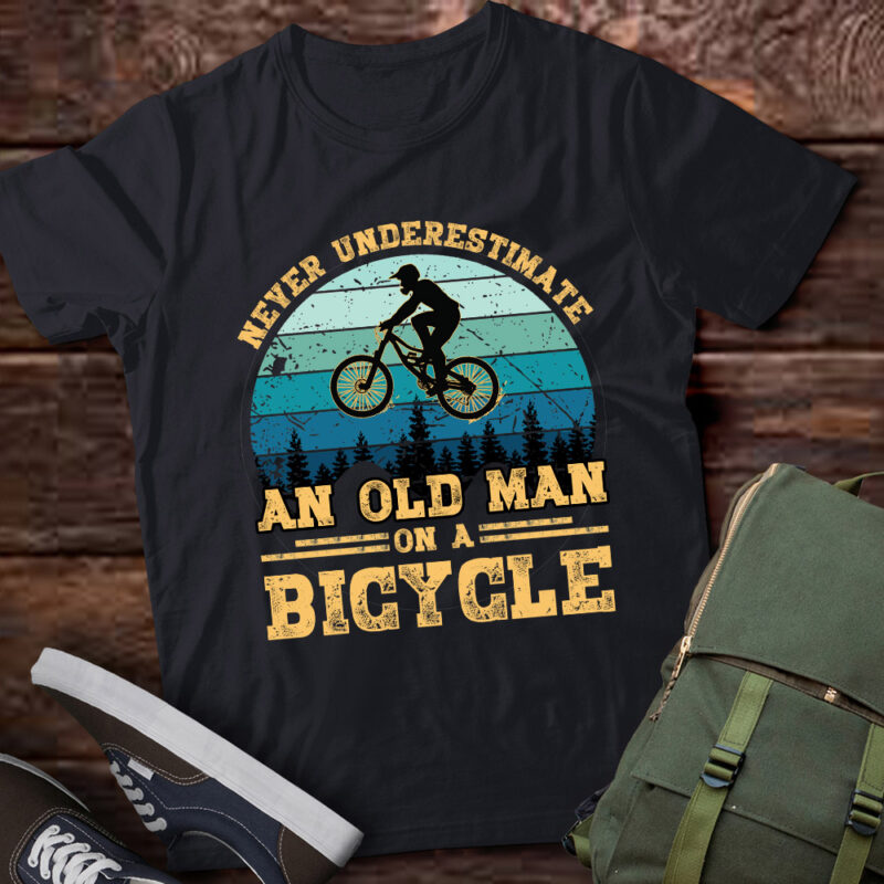 Never Underestimate An Old Man Bicycle Funny Cycling T-Shirt ltsp