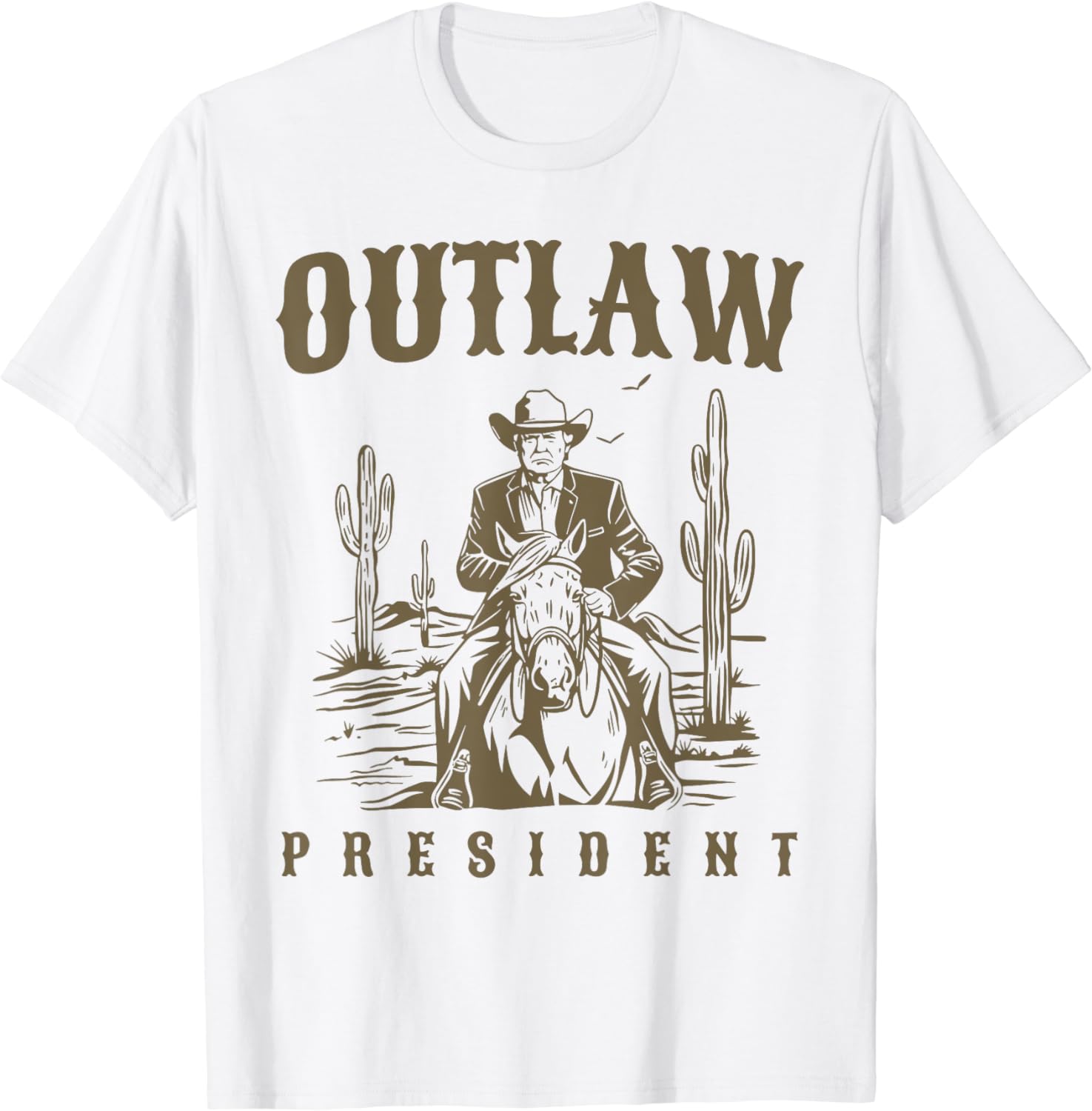 Outlaw President Trump Cowboy Trump 2024 Convicted Felon T-Shirt - Buy ...