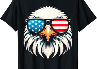 Patriotic Eagle Red White Blue USA Flag Eagle 4th of July T-Shirt