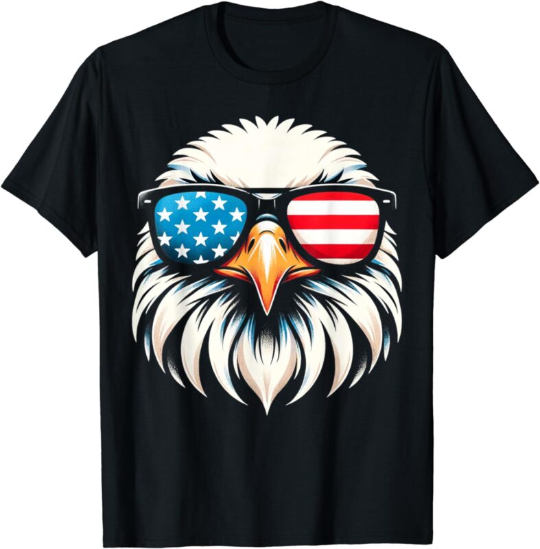 Patriotic Eagle Red White Blue USA Flag Eagle 4th of July T-Shirt