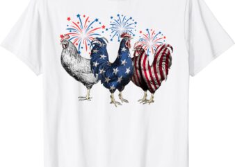 Patriotic USA Chicken USA Hen 4th Of July For Men Women Kids T-Shirt