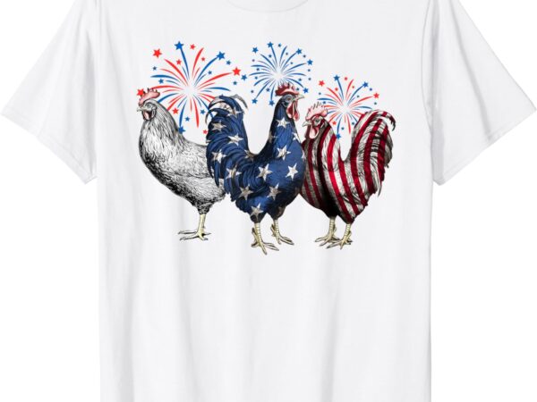 Patriotic usa chicken usa hen 4th of july for men women kids t-shirt