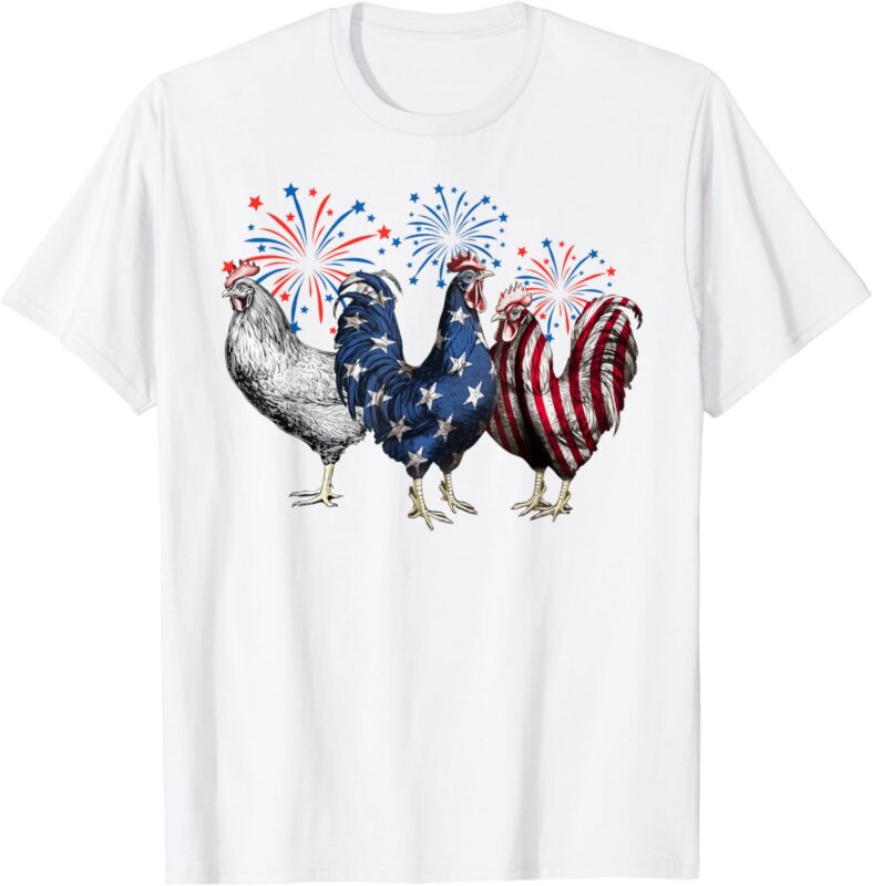 Patriotic USA Chicken USA Hen 4th Of July For Men Women Kids T-Shirt