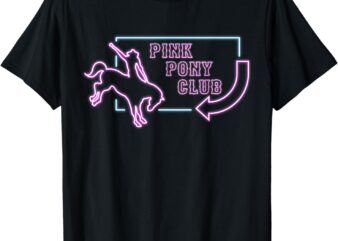 Pink Pony Girl Retro Horse Pink Pony Club Horse Lover Womens T-Shirt