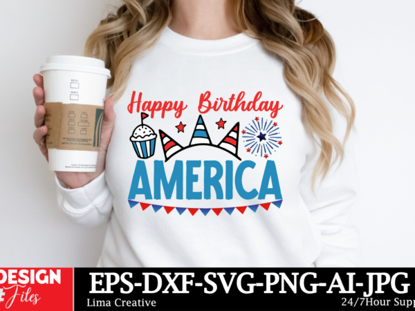 Happy birthday america t-shirt design, little miss firecracker png sublimation design, 4th of july png, american flag little miss america pn