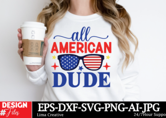 All American Dude T-shirt Design, Little Miss Firecracker Png Sublimation Design, 4th Of July Png, American Flag Little Miss America Png, In