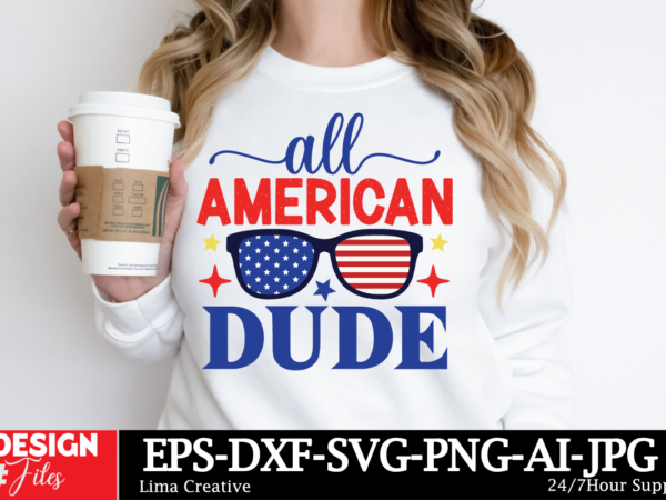 All american dude t-shirt design, little miss firecracker png sublimation design, 4th of july png, american flag little miss america png, in