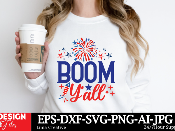 Boom y’all t-shirt design, little miss firecracker png sublimation design, 4th of july png, american flag little miss america png, independ