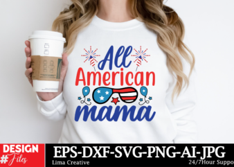 All American Mama T-shirt Design, Little Miss Firecracker Png Sublimation Design, 4th Of July Png, American Flag Little Miss America Png, In