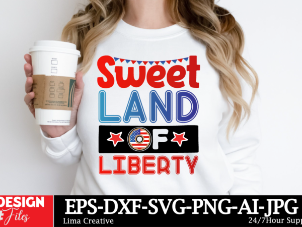 Sweet land of liberty t-shirt design, little miss firecracker png sublimation design, 4th of july png, american flag little miss america png