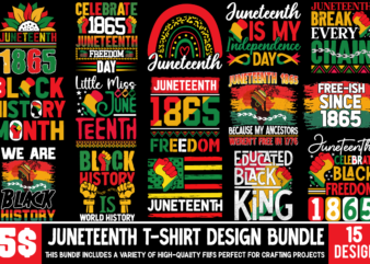 Juneteenth T-shirt Design Bundle ,Black History Embroidery Design, Juneteenth 1865 Machine Embroidery Design, African Machine Embroidery Pat