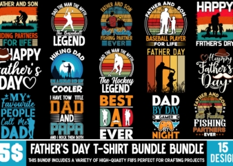 Father’s Day T-shirt Design Bundle ,Dad Shirt Svg, Father’s Day Svg, Funny Dad Svg, Dad Quotes Svg, Daddy Png, Papa Svg, Grandpa Svg, Father