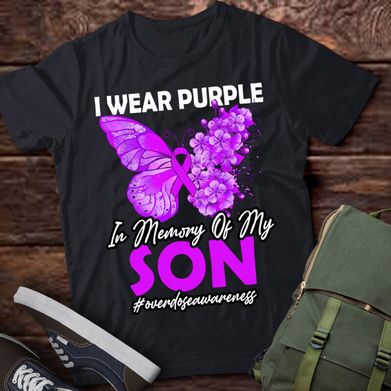 Purple In Memory Of My Son Drug Overdose Awareness lts-d