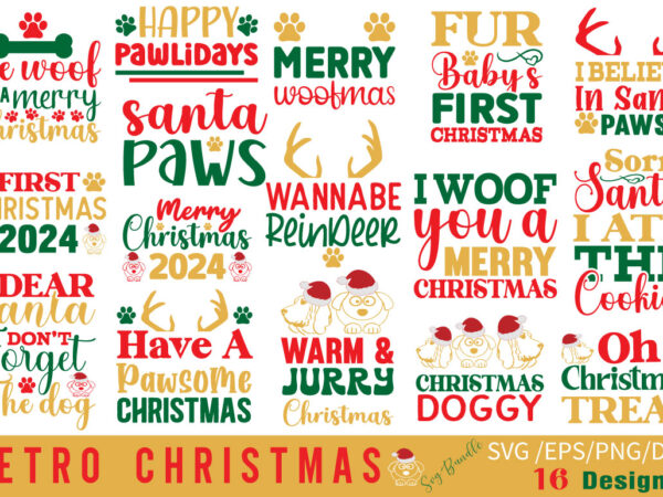 Dog christmas t-shirt bundle dog christmas svg bundle