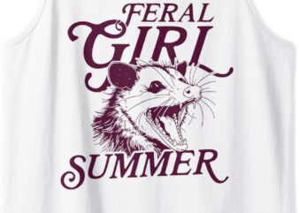 Raccoon Feral Girl Summer Tank Top t shirt design online