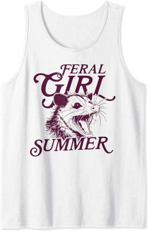 Raccoon Feral Girl Summer Tank Top