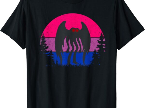 Retro bi mothman bisexual pride point pleasant cryptid t-shirt