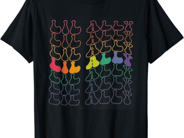 Retro lil ally lgbtq equality gay pride month toddler kids t-shirt