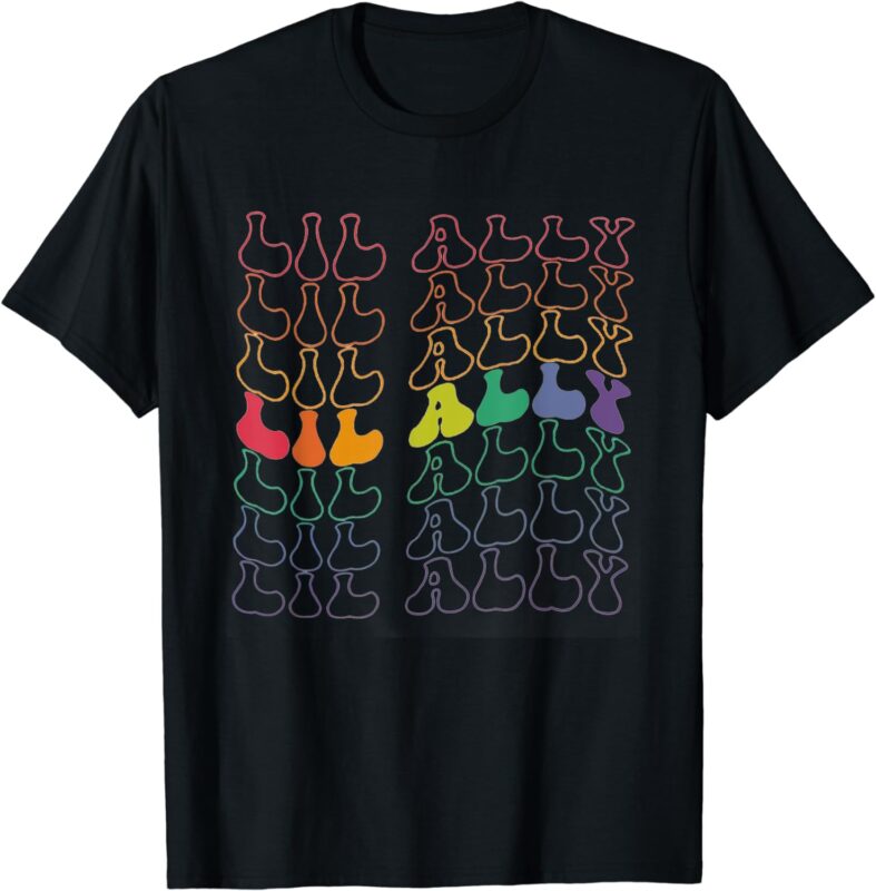 Retro Lil Ally LGBTQ Equality Gay Pride Month Toddler Kids T-Shirt