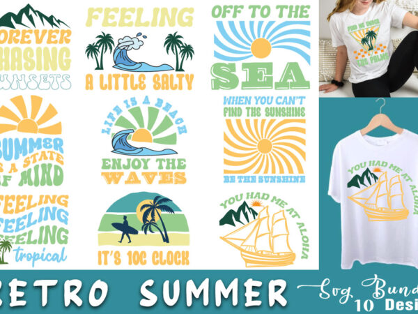 Retro summer t-shirtbundle retro summer svg bundle